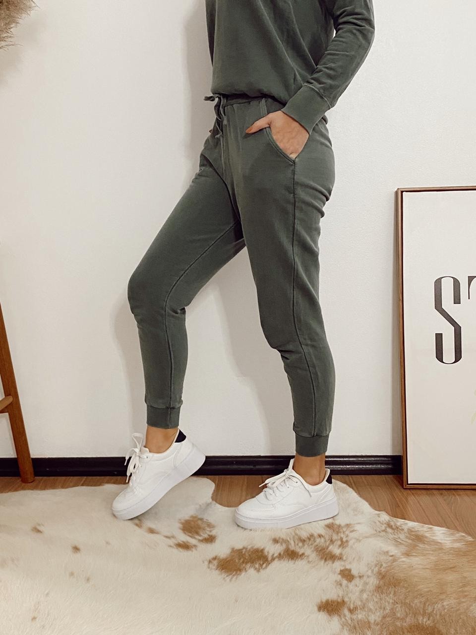 calça jogger moletinho feminina