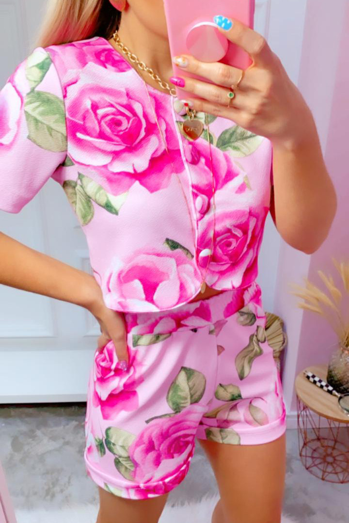 vestido cropped floral esther