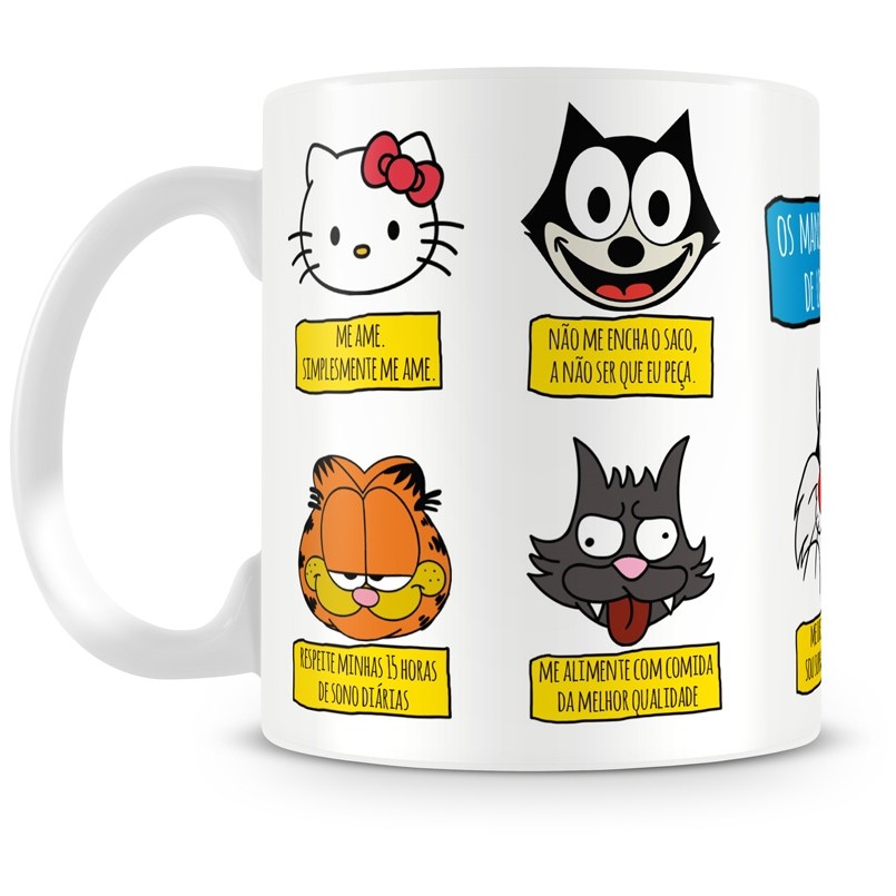 Caneca Que Muda De Cor Como Funciona Caneca Personalizada Porcelana Mandamentos De Um Gato Pet Mimoso