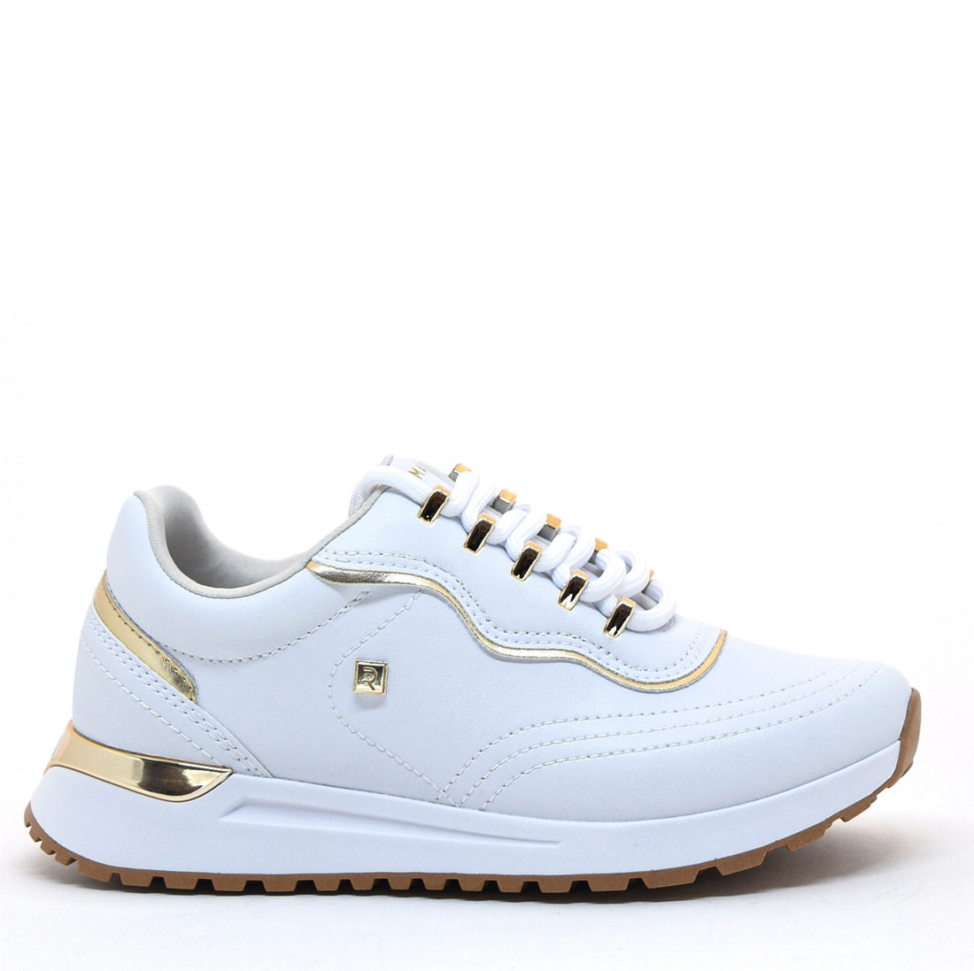 tenis ramarim branco com dourado